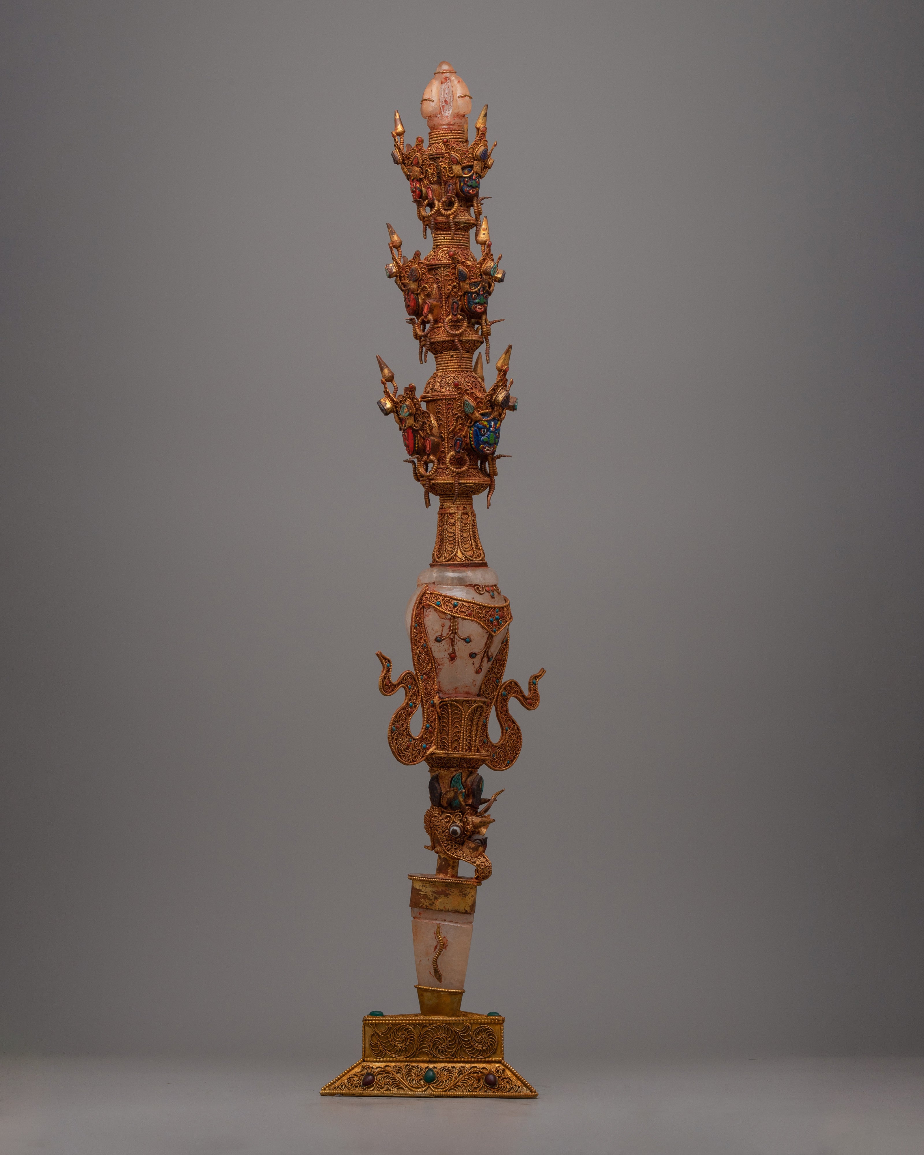 Tibetan Ritual Dagger Phurba | Handmade Weapon of Spiritual Protection and Divine Energy
