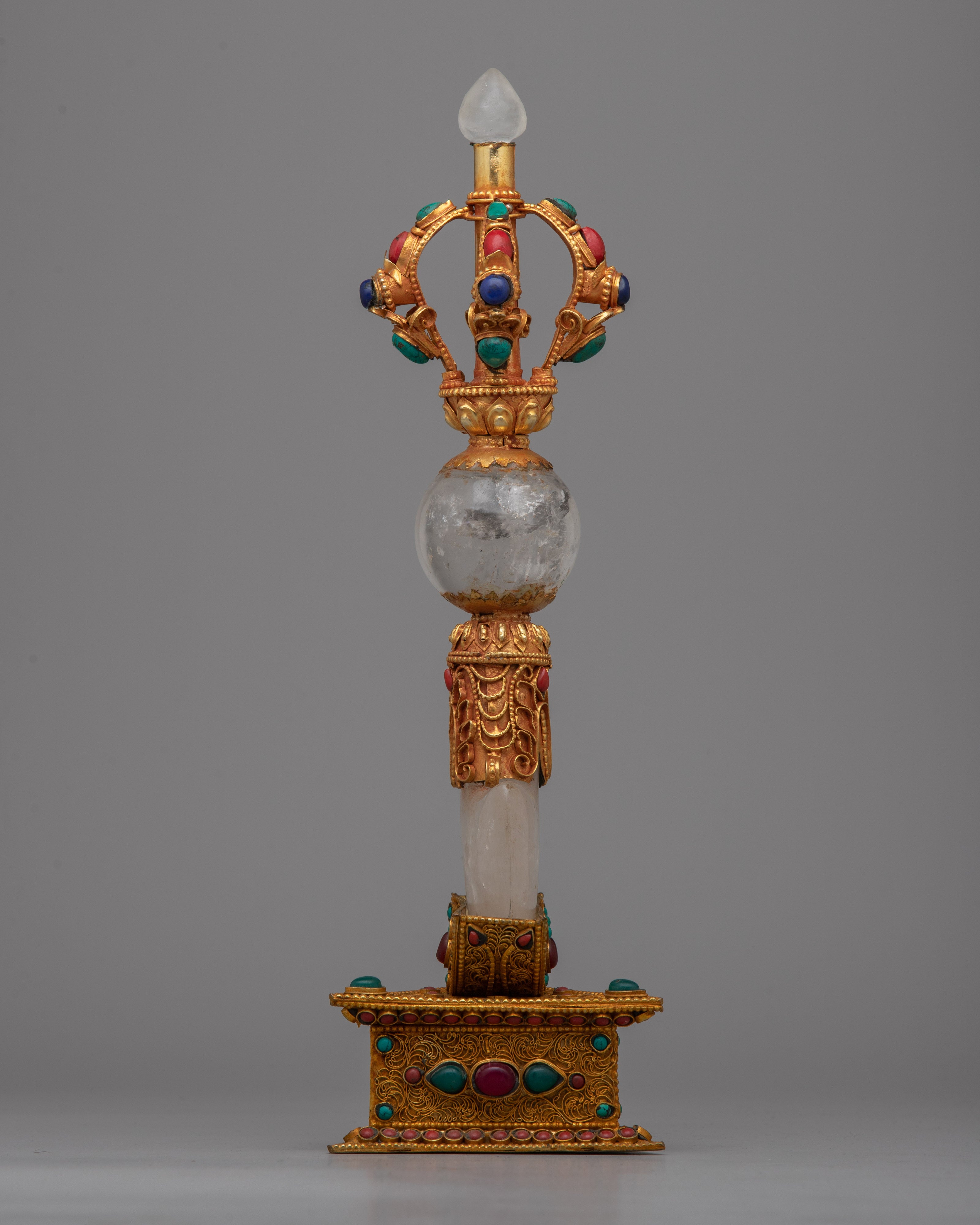 Tibet Vajra Knife | Handmade Ritual Dagger with Stand Signifying Divine Energy