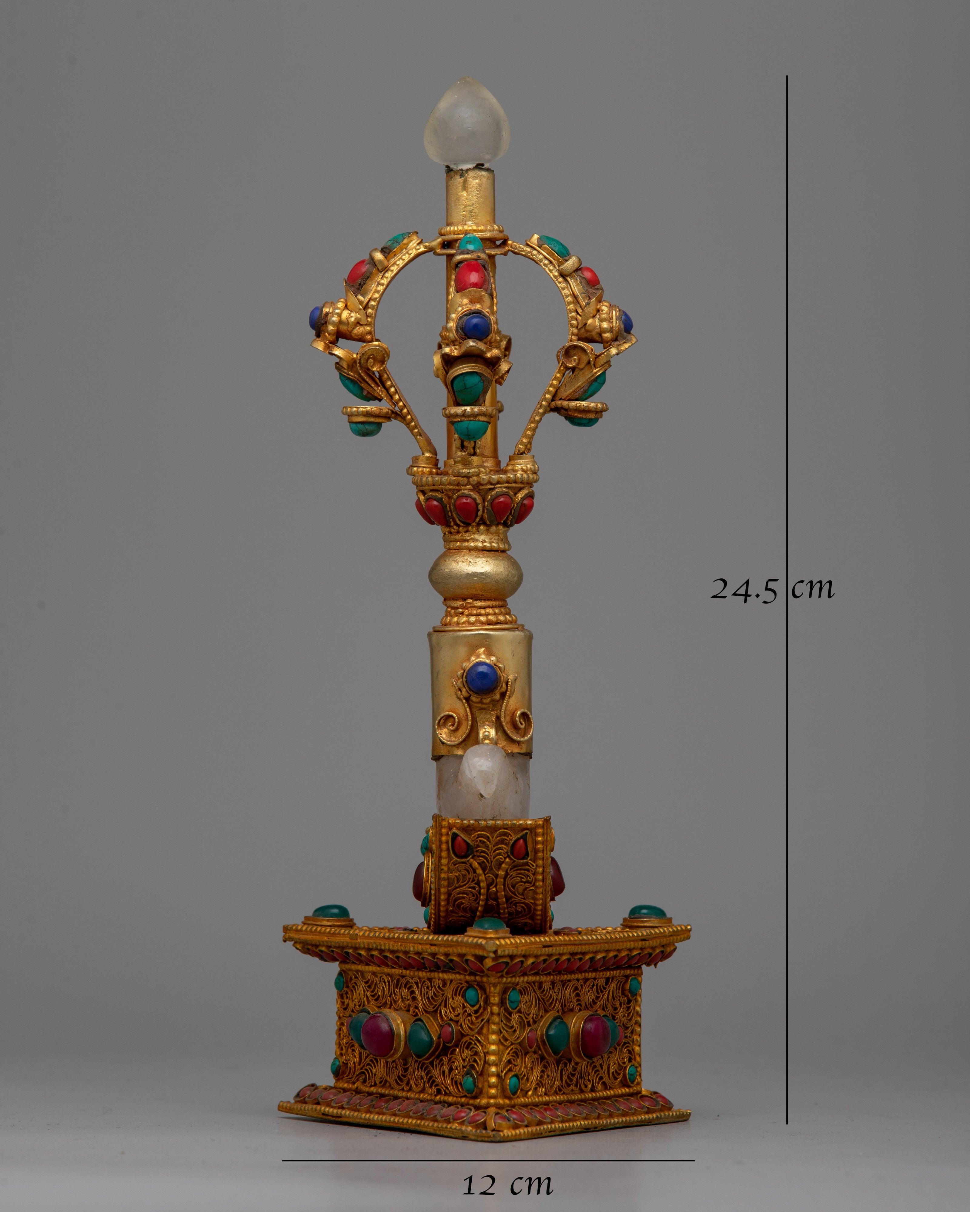 Tibetan Knife Phurba | Hand-carved Tibetan Kartika Knife with Stand