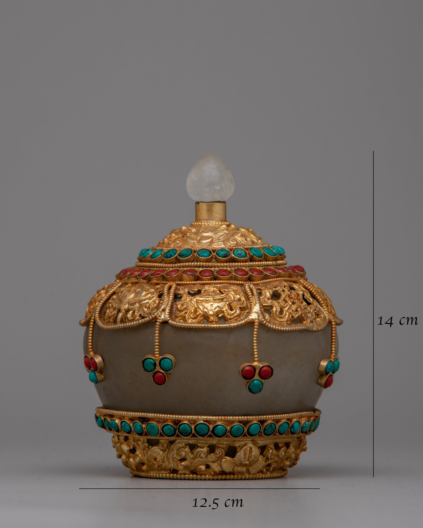 Crystal Rice Pot | Handcrafted Vessel for Traditional Buddhist Offering