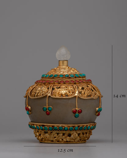 Crystal Rice Pot | Handcrafted Vessel for Traditional Buddhist Offering