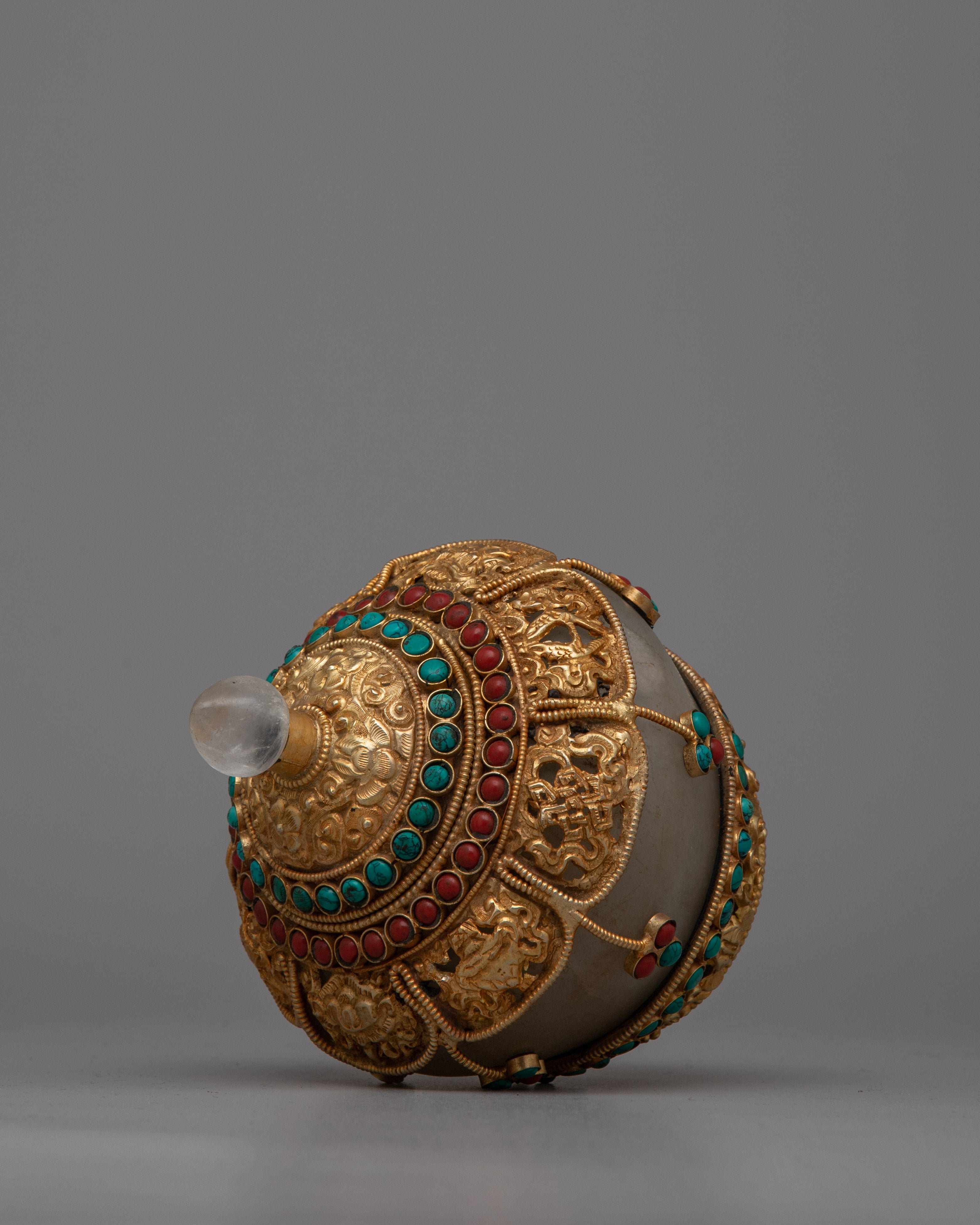 Crystal Rice Pot | Handcrafted Vessel for Traditional Buddhist Offering