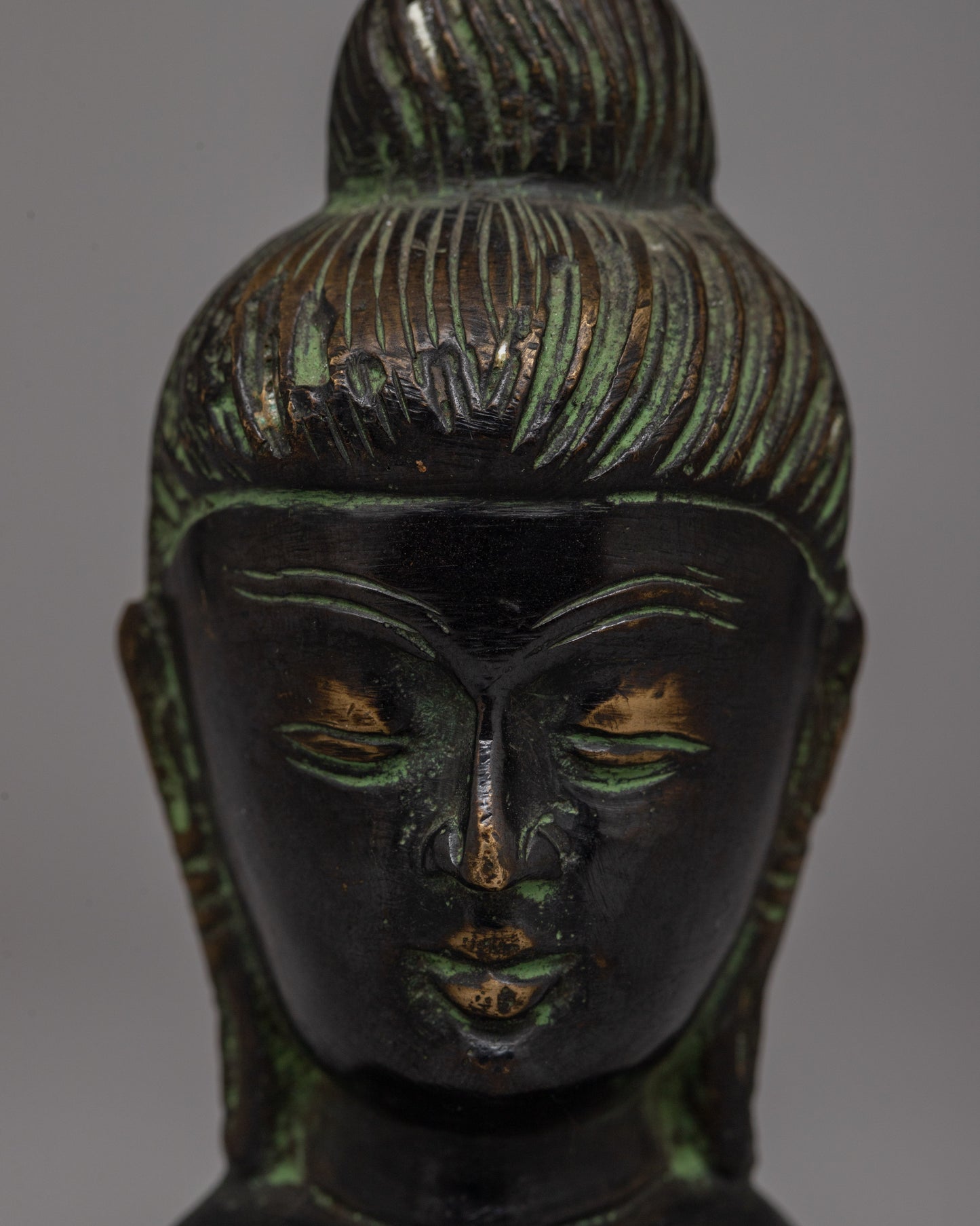 Brass Body Buddha Head Decoration | Handcrafted Buddha Head