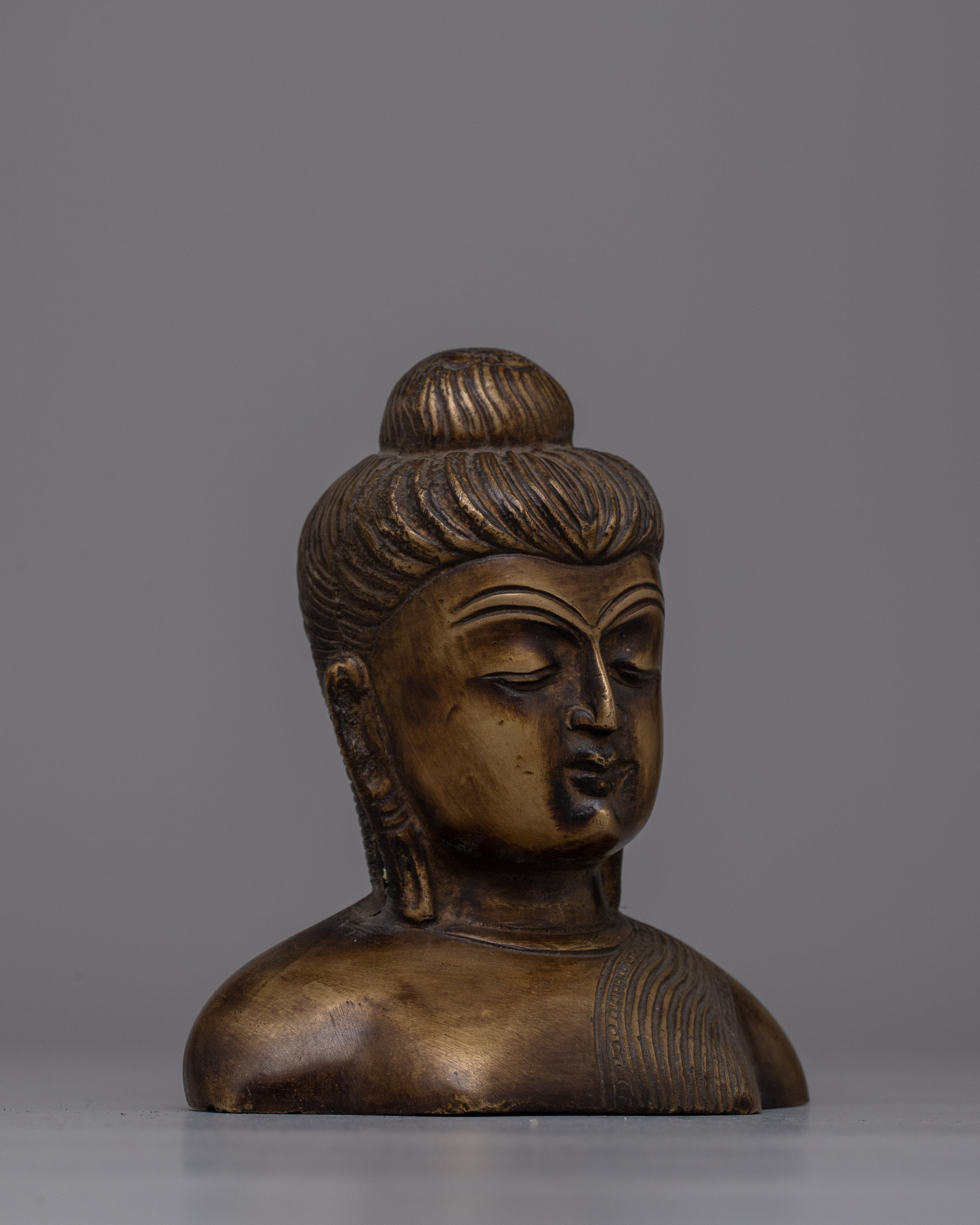 Sacred Brass Buddha Head | Perfect for Meditation and Peaceful Decor