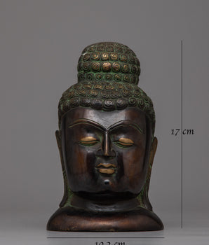 Hand-carved Buddha Head Sculpture | Handcrafted Serenity for Your Sacred Space