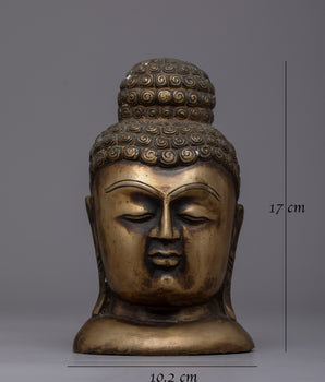 Handcrafted Brass Buddha Head | Symbol of Peace and Wisdom