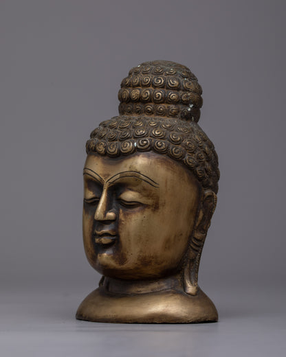 Handcrafted Brass Buddha Head | Symbol of Peace and Wisdom