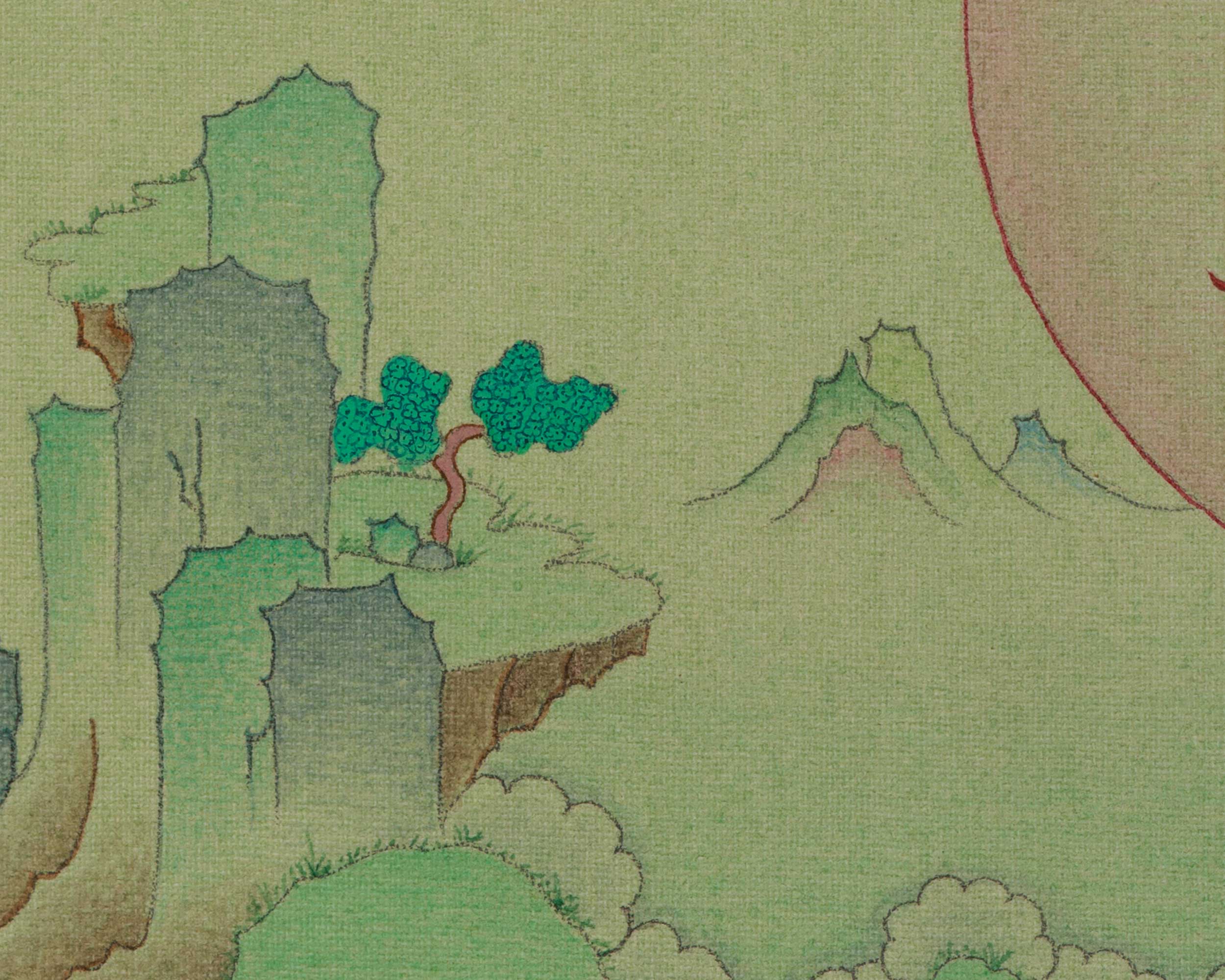 Deity of Compassion Green Tara Thangka | Divine Feminine Artwork