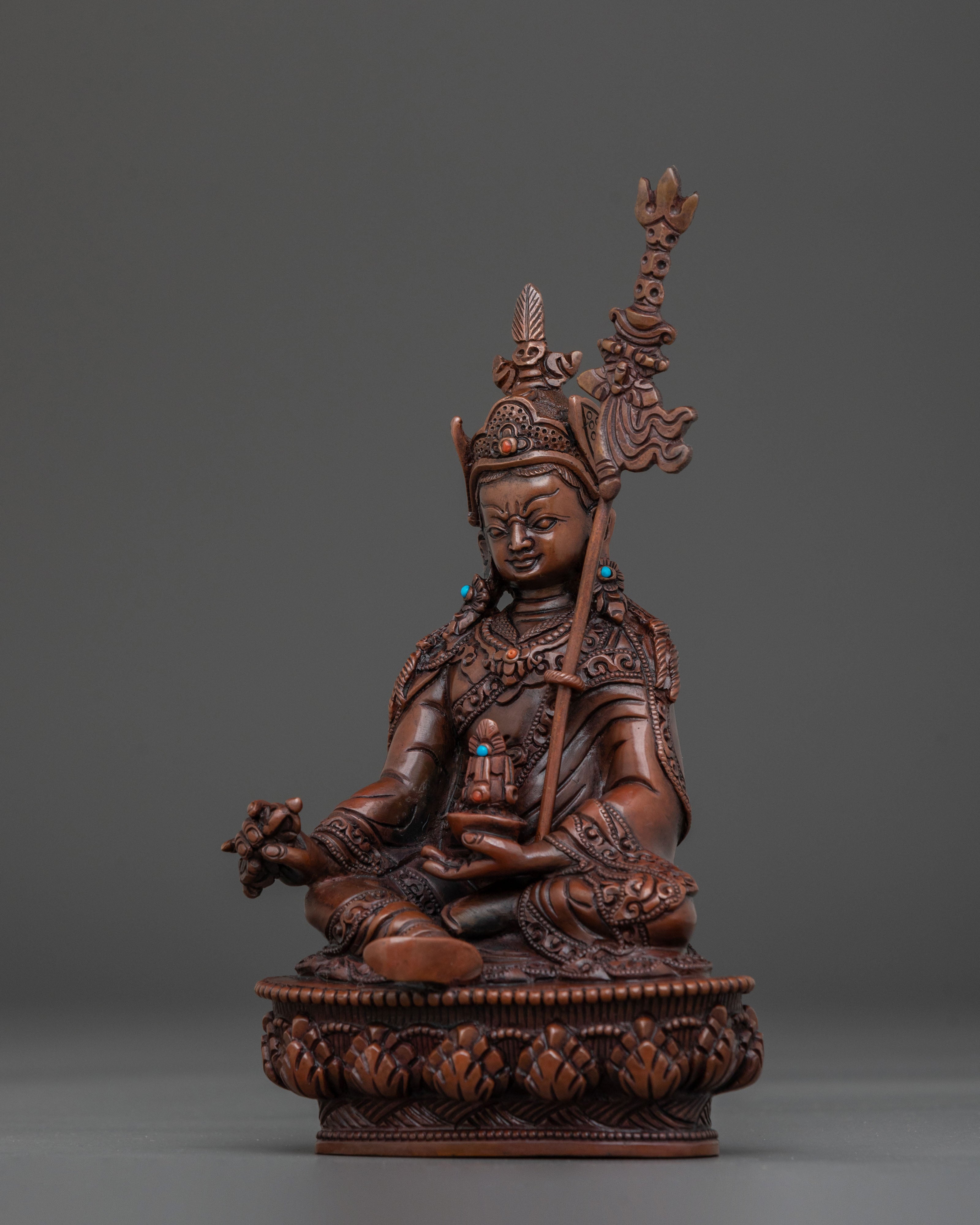 Guru Rinpoche Oxidized Copper Statue | Padmasambhava Buddhist Art