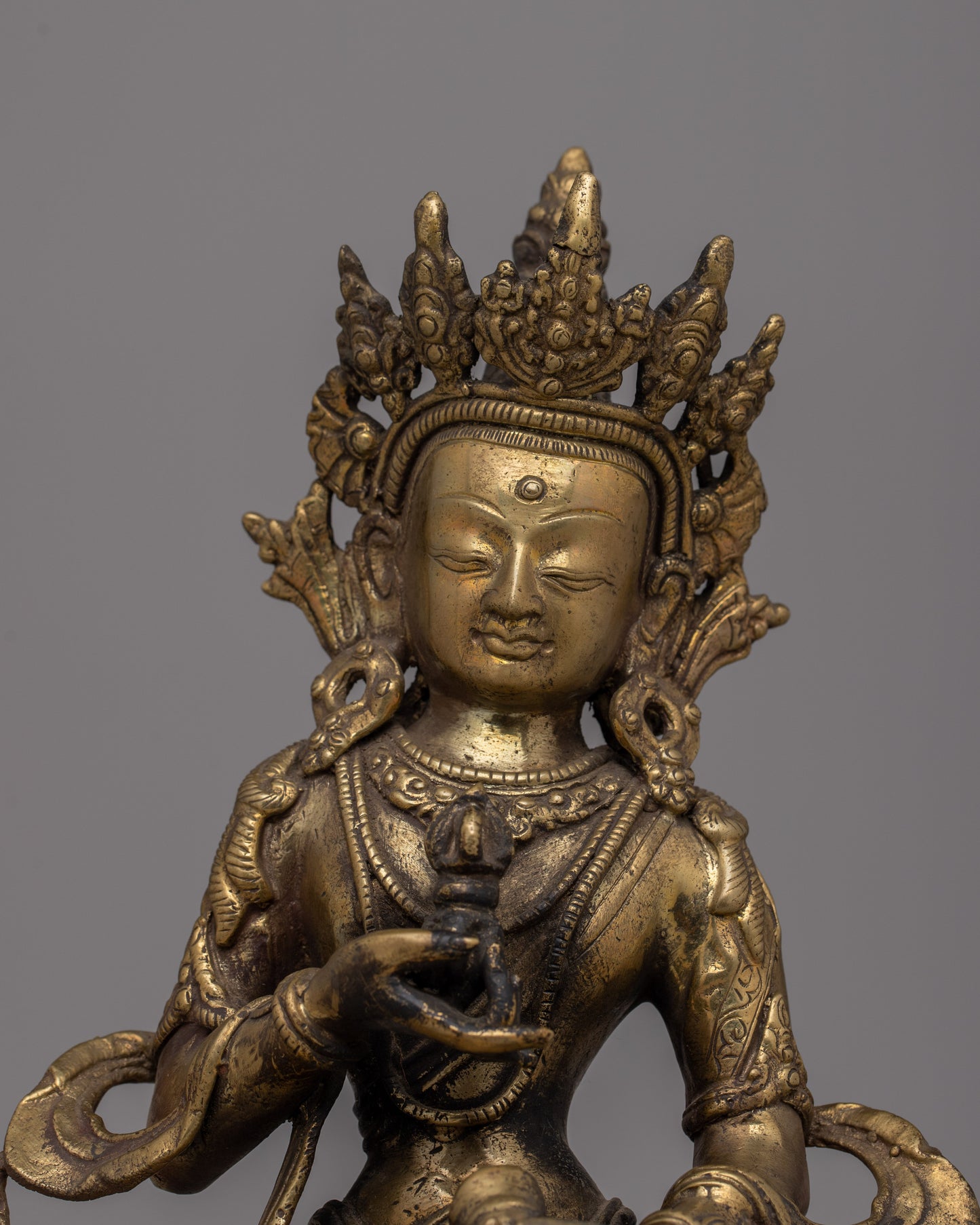 Brass Vajrasattva Sadhana Statue | Dorje Sempa Sculpture for Purification and Enlightenment