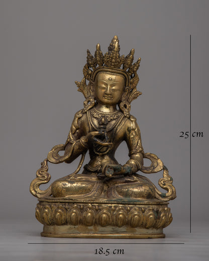 Brass Vajrasattva Sadhana Statue | Dorje Sempa Sculpture for Purification and Enlightenment