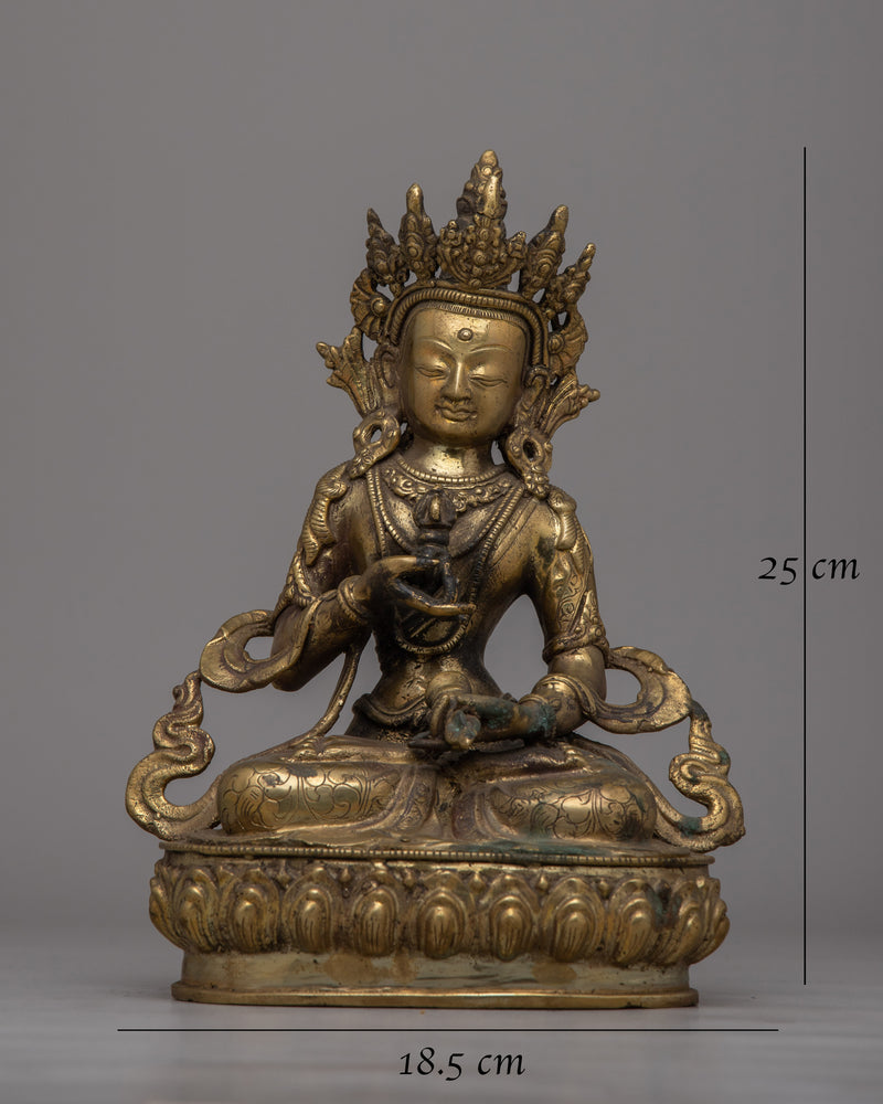 Brass Vajrasattva Sadhana Statue | Dorje Sempa Sculpture for Purification and Enlightenment