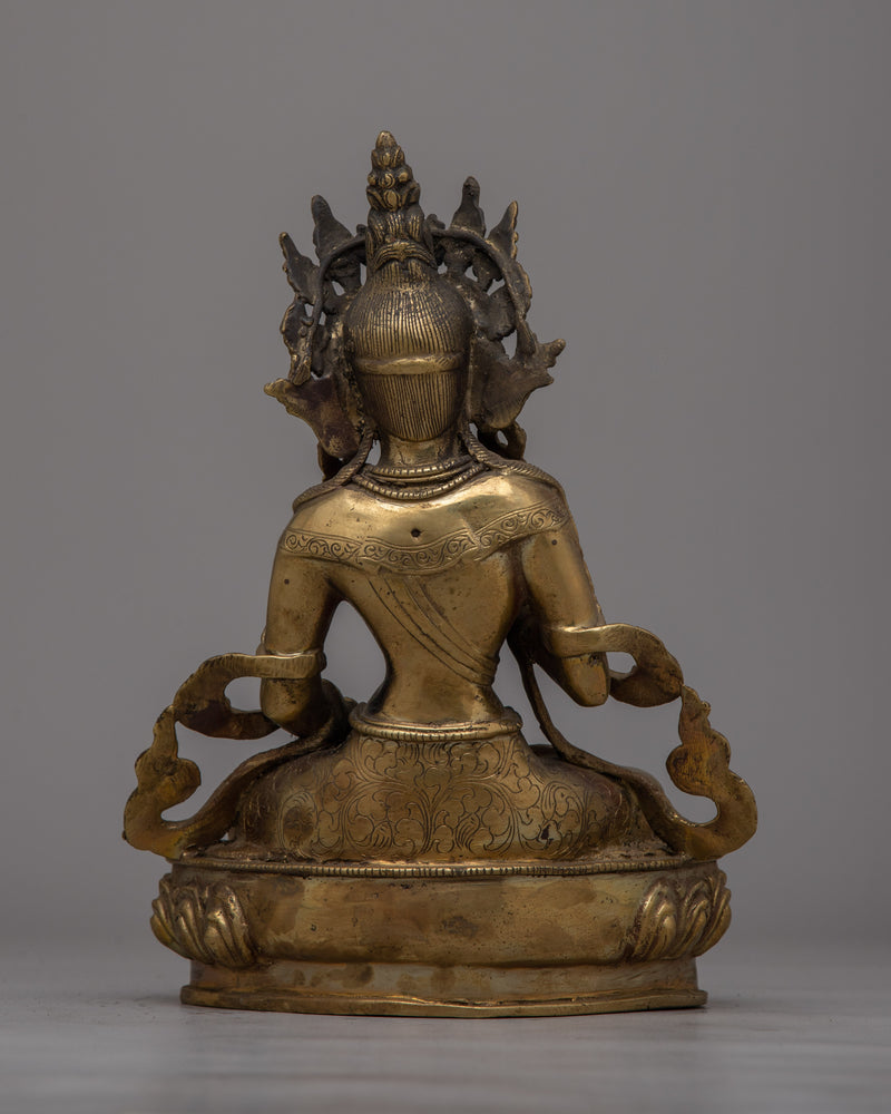 Brass Vajrasattva Sadhana Statue | Dorje Sempa Sculpture for Purification and Enlightenment