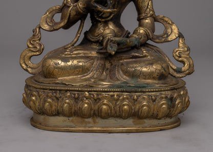 Brass Vajrasattva Sadhana Statue | Dorje Sempa Sculpture for Purification and Enlightenment