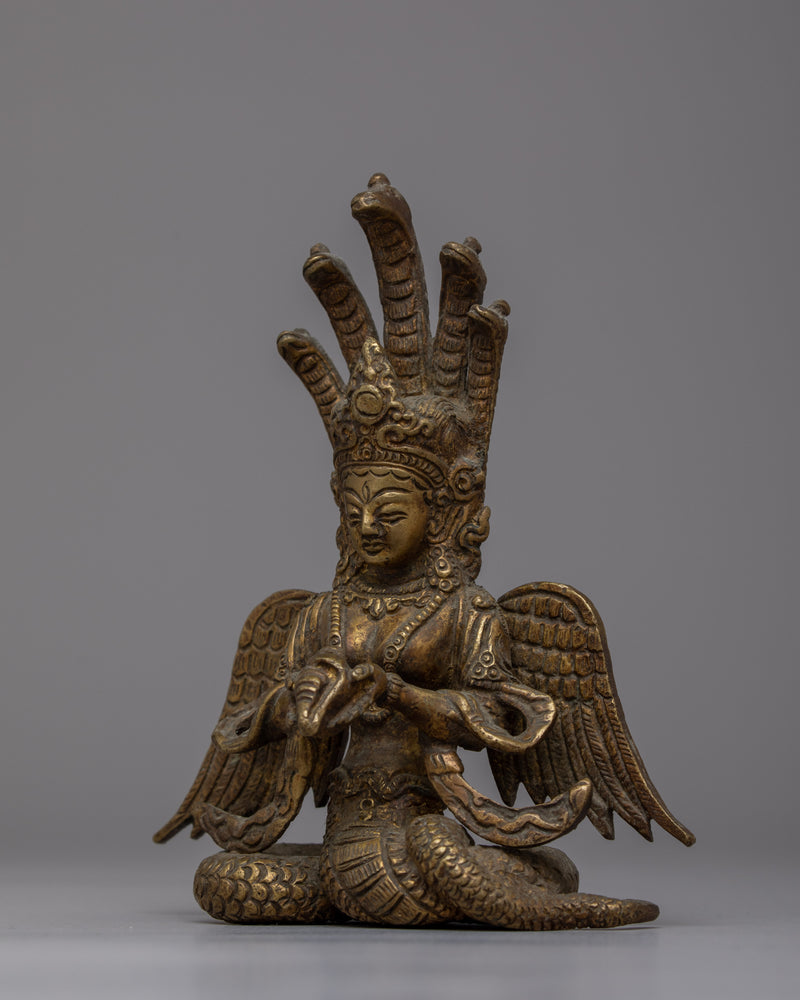 Vintage Naga Kanya Goddess Statue | Embrace Divine Protection and Wealth in Your Home