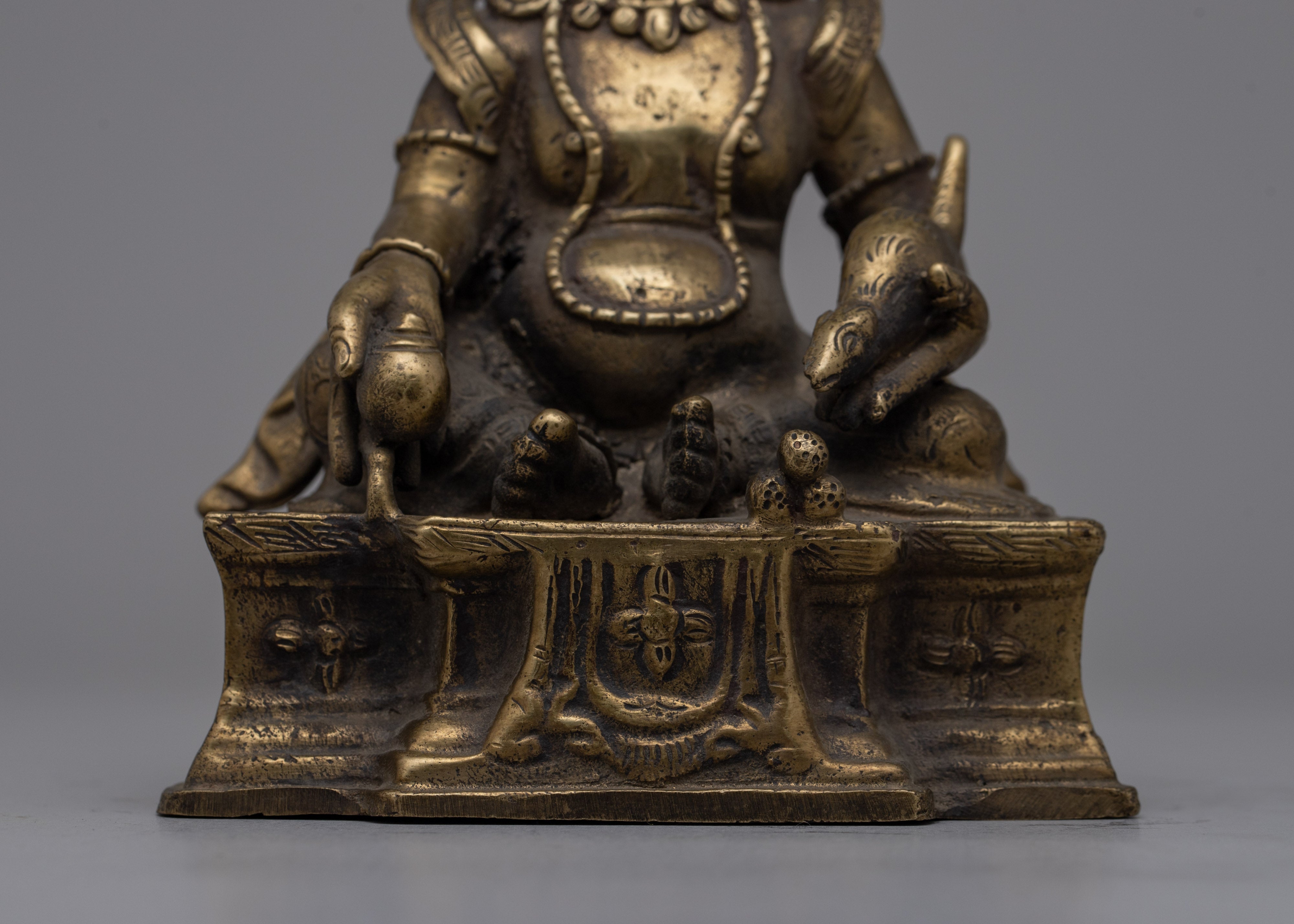 Vintage Dzambhala Prayer Statue | Tibetan Buddhist Symbol of Wealth and Spiritual Abundance