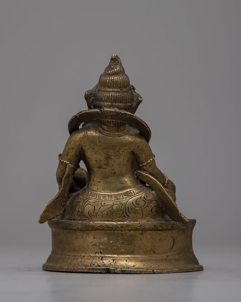 Vintage Dzambhala Prayer Statue | Tibetan Buddhist Symbol of Wealth and Spiritual Abundance