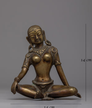Vintage Hindu Goddess Parvati Statue | Divine Mother Parvati Sculpture for Wisdom and Serenity