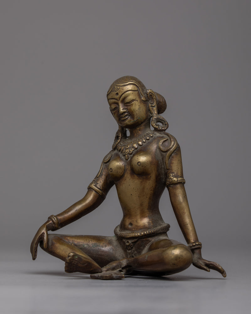 Vintage Hindu Goddess Parvati Statue | Divine Mother Parvati Sculpture for Wisdom and Serenity