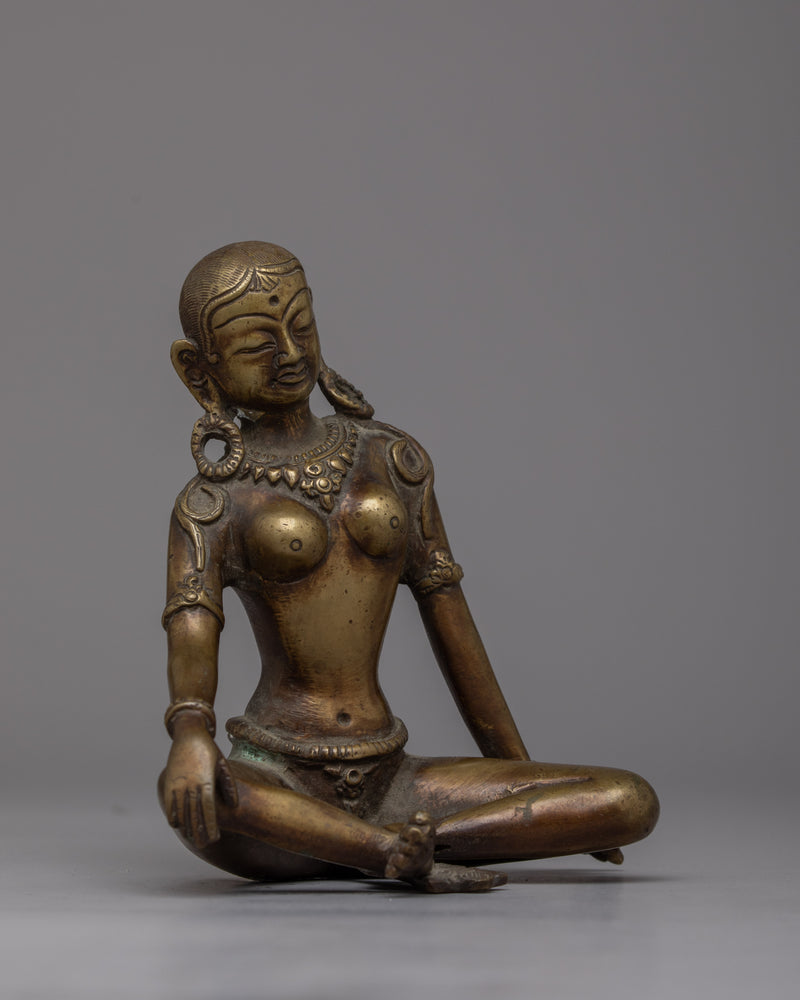 Vintage Hindu Goddess Parvati Statue | Divine Mother Parvati Sculpture for Wisdom and Serenity