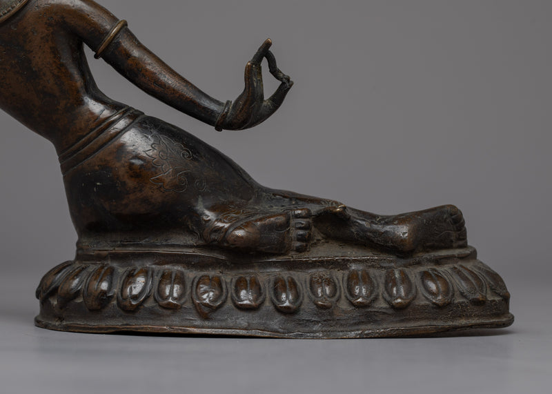 Vintage Apsara Bronze Statue | Handmade Religious Figure Reflecting Heavenly Beautiful Dancer