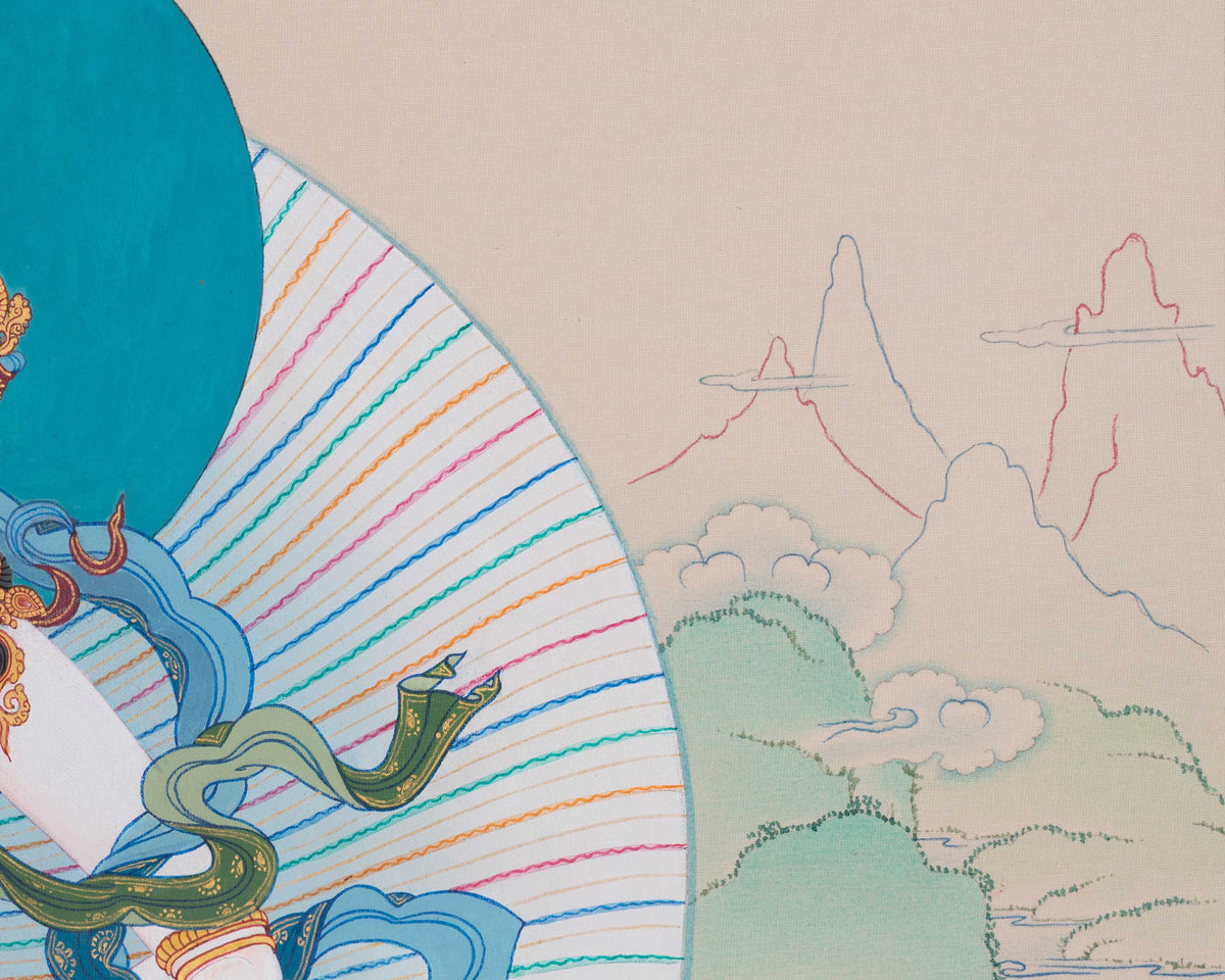 Traditional Thangka of Vajrasattva Consort (Yab-Yum) | The Divine Union of Wisdom and Compassion