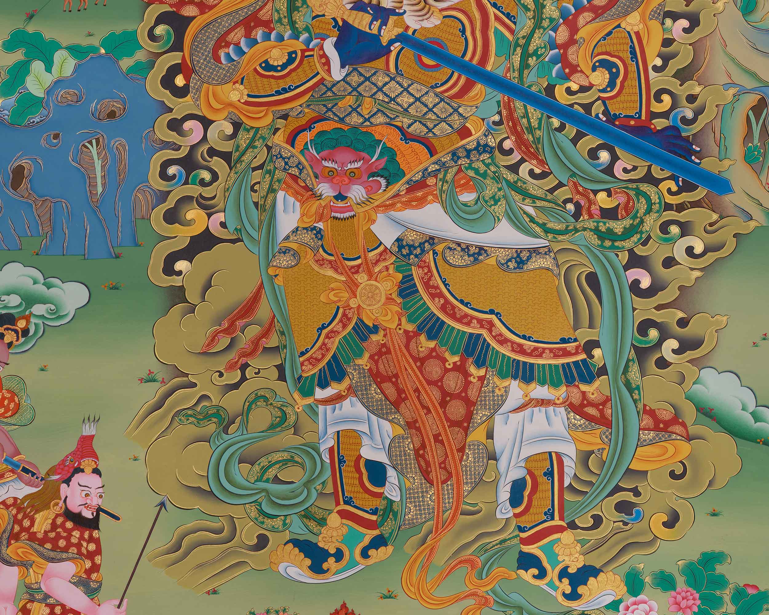 Virudhaka Thangka | Buddhist Guardian King of the South