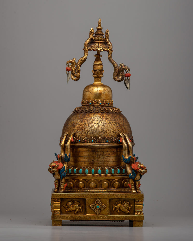 Premium Tibetan Tomb or Stupa Statue | Handcrafted Buddhist Stupa for Home Altar