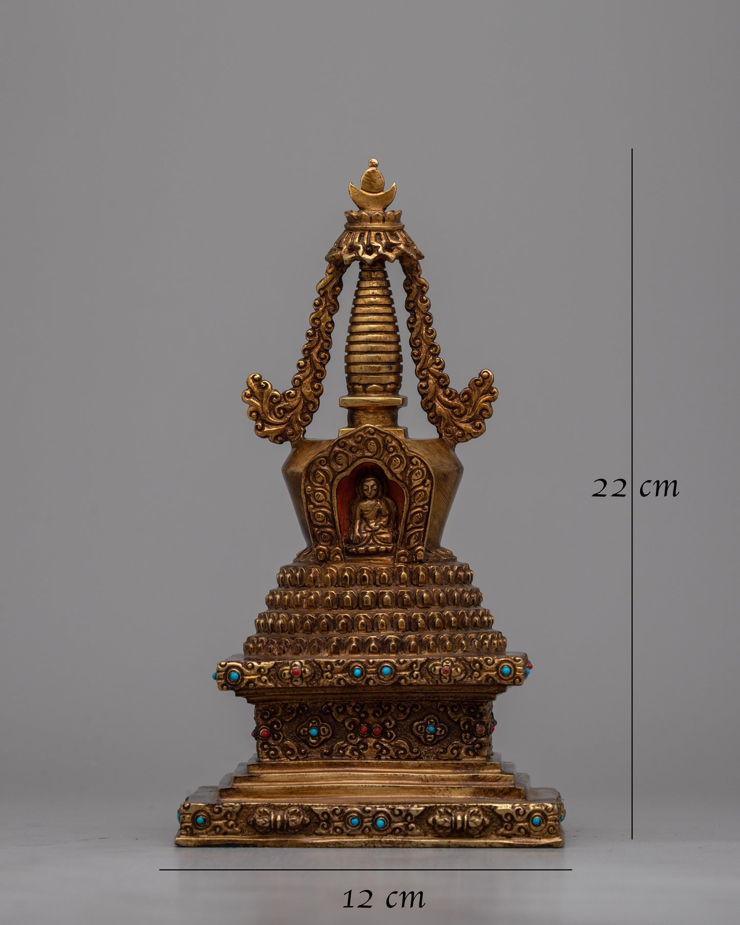 Copper Stupa | Religious Chorten Symbolizing Enlightenment and Peace