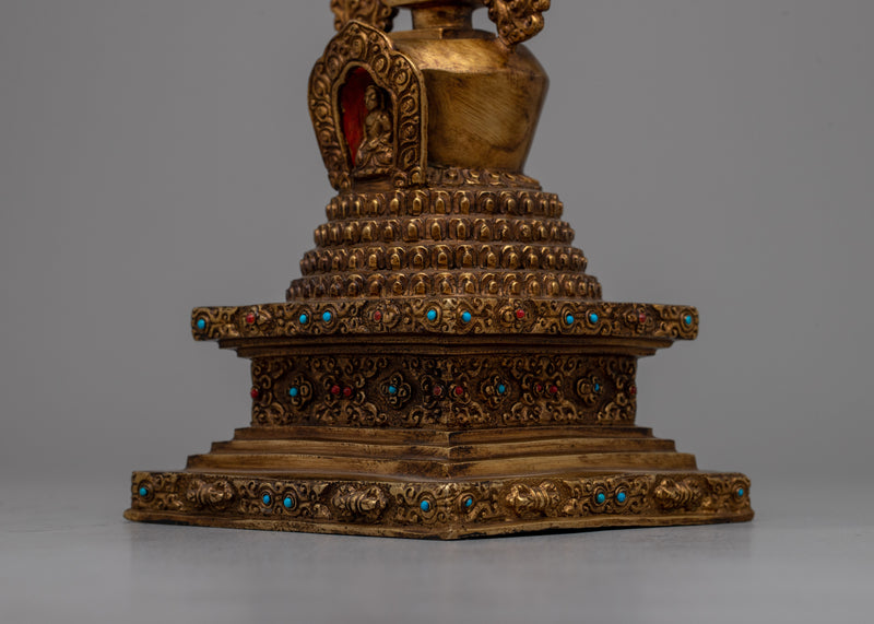 Copper Stupa | Religious Chorten Symbolizing Enlightenment and Peace