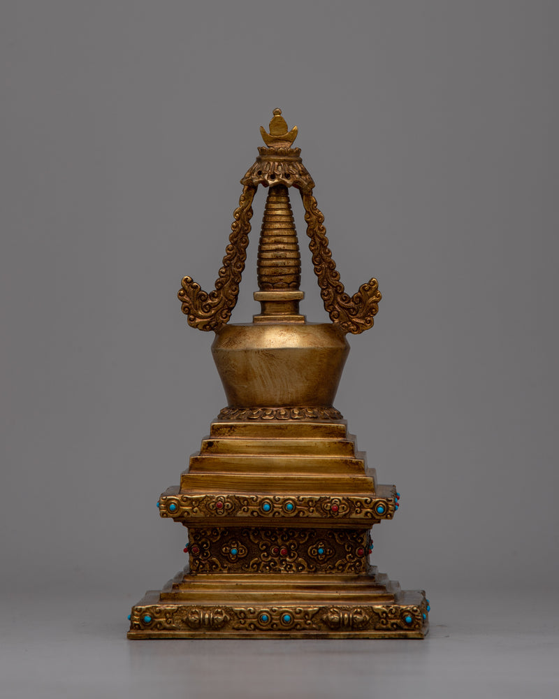 Shrine Stupa Decor | Handmade Religious Artifact Symbolizing Enlightenment and Peace