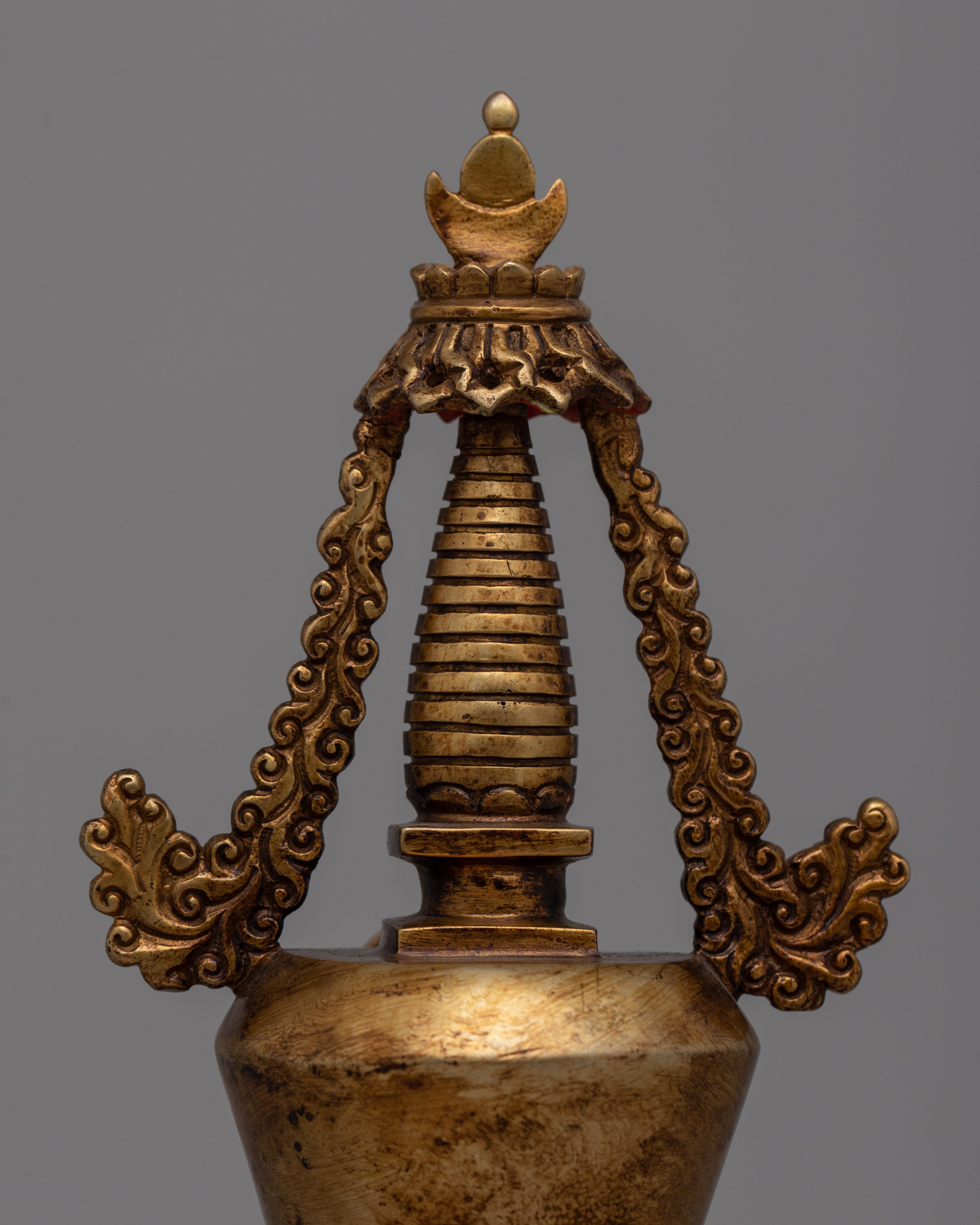 Traditional Copper Tibetan Stupa Statue | Symbol of the Ultimate Reality Enhancing Meditation and Home Decor