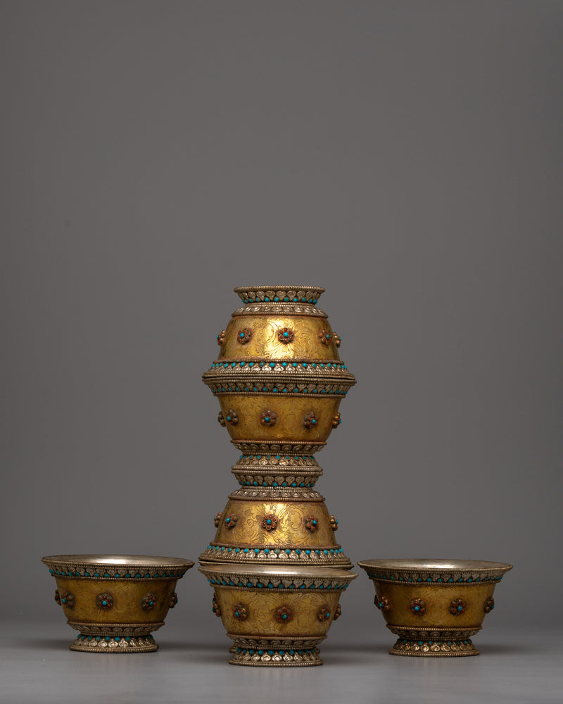 Buddhist Offering Bowls | Artistic Interpretation of Sacred Buddhist Rituals and Offerings