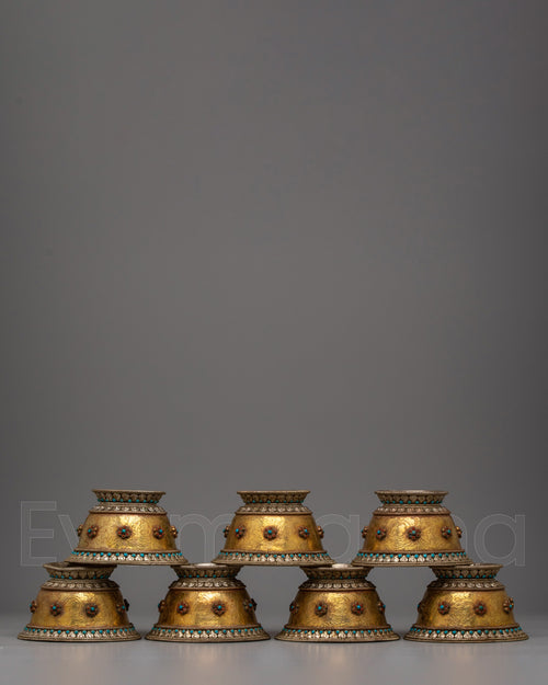 Buddhist Offering Bowls | Artistic Interpretation of Sacred Buddhist Rituals and Offerings