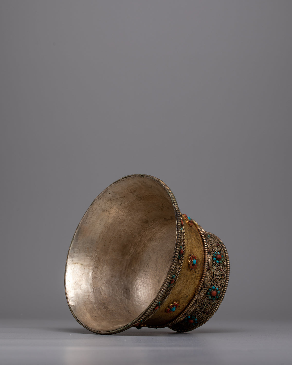 Tibetan Handmade Sacred Offering Bowl  | Handmade Ritual Vessel Symbolizing Purity and Devotion