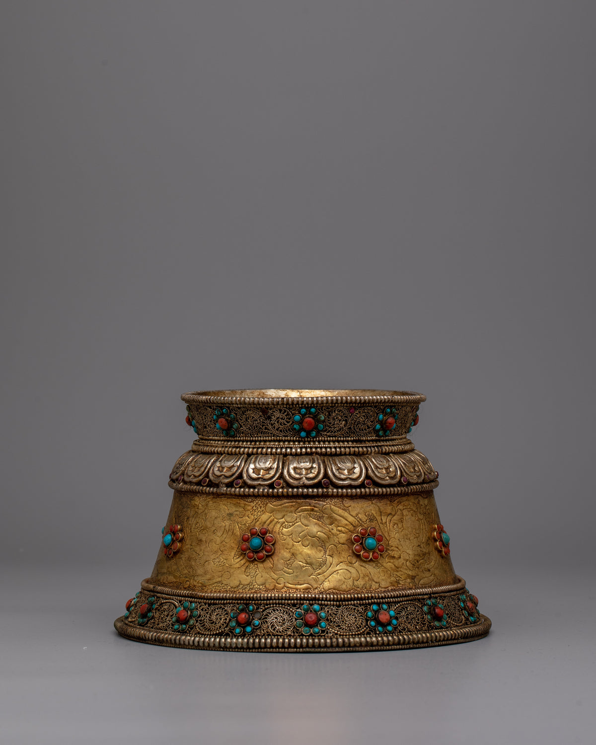 Tibetan Handmade Sacred Offering Bowl  | Handmade Ritual Vessel Symbolizing Purity and Devotion