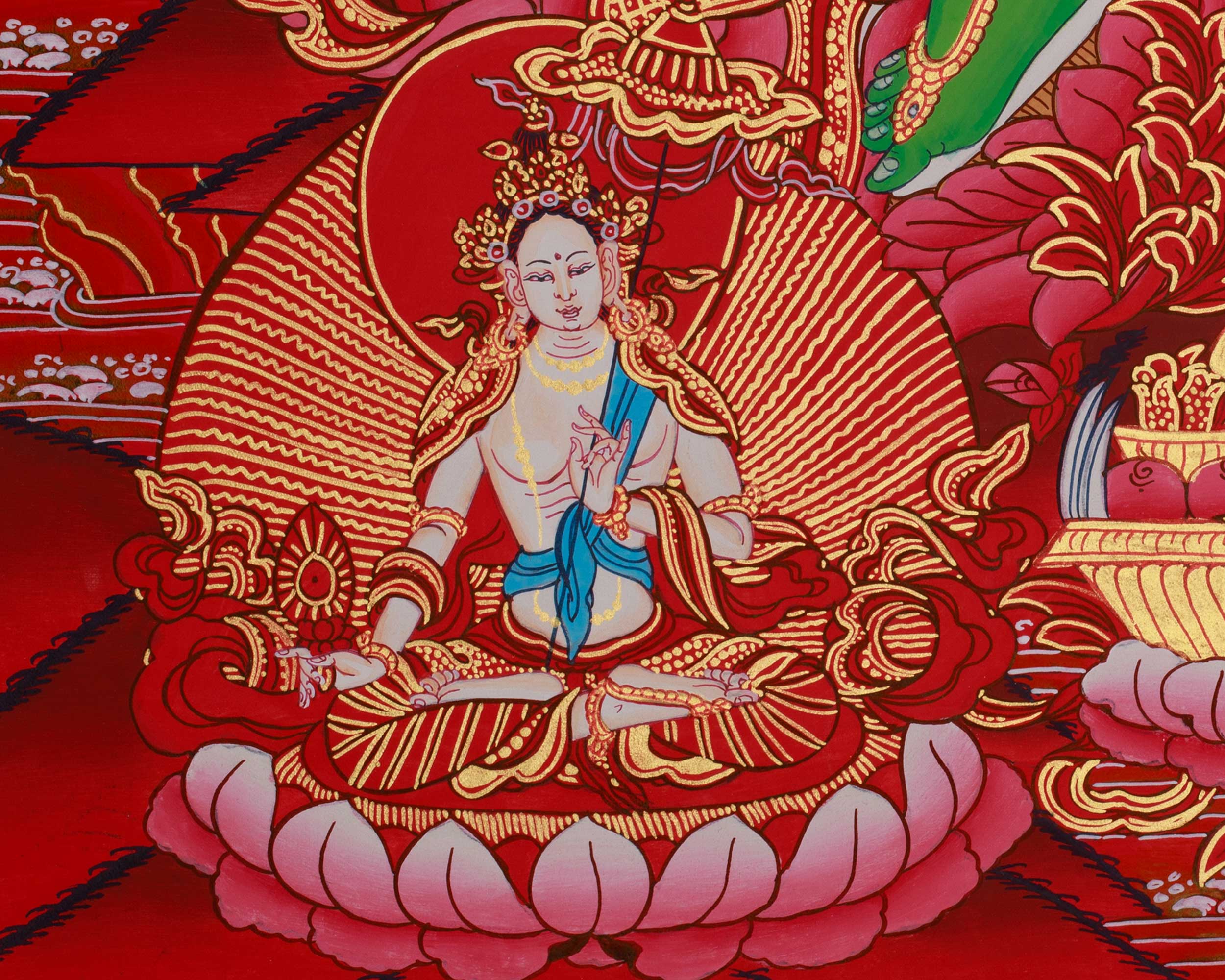 Himalayan Deity Green Tara Thangka | Hand Painted Tibetan Buddhist Art | Mother of Liberation