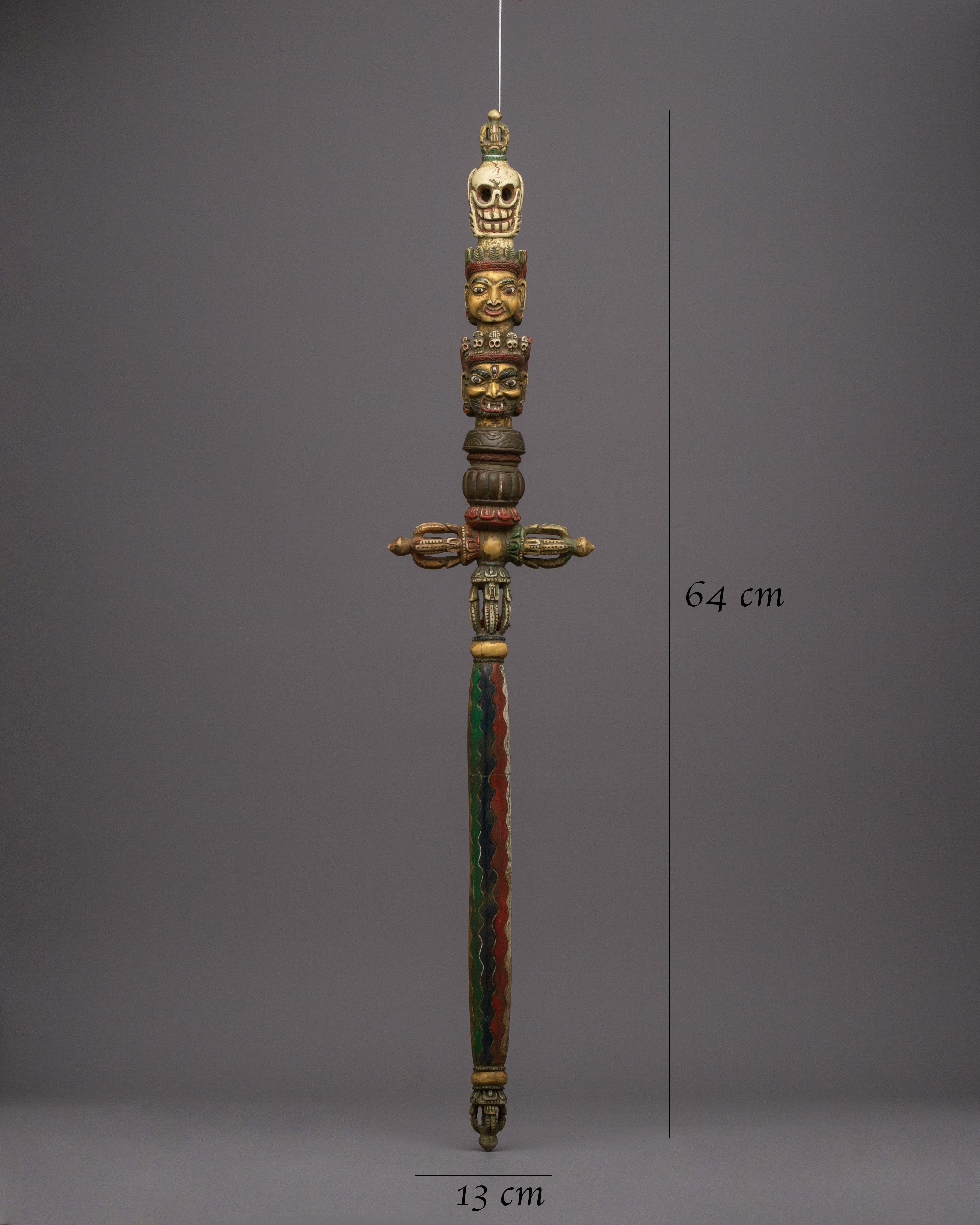 Ethically Sourced Yak Bone Phurba | Hand-carved Ritual Dagger of Spiritual Power & Protection