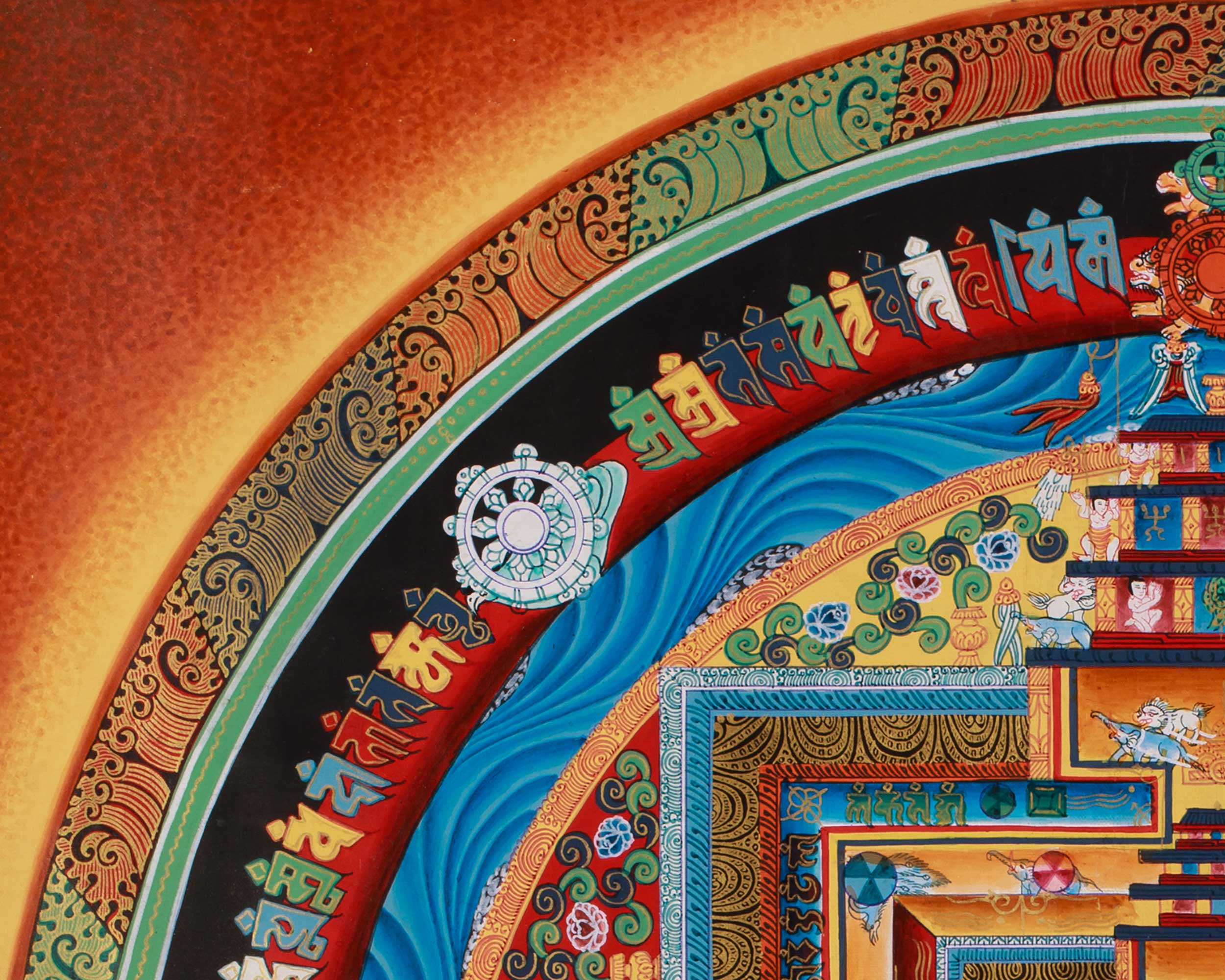 Sacred Buddhist Kalachakra Mandala Art | Meditation Altar | Home Decor