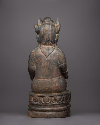 Wooden Dzambhala Statue | Symbol of Wealth and Prosperity