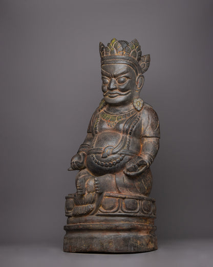 Wooden Dzambhala Statue | Symbol of Wealth and Prosperity