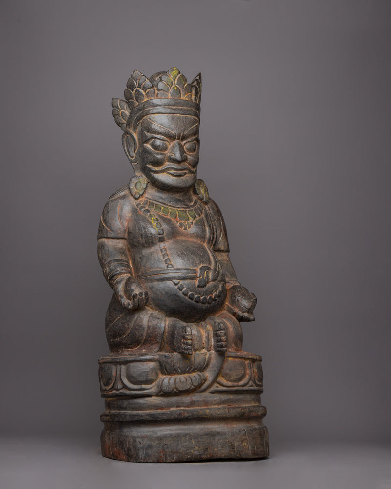 Wooden Dzambhala Statue | Symbol of Wealth and Prosperity