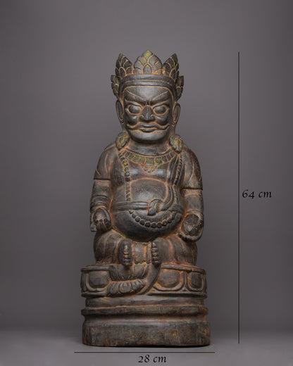 Wooden Dzambhala Statue | Symbol of Wealth and Prosperity