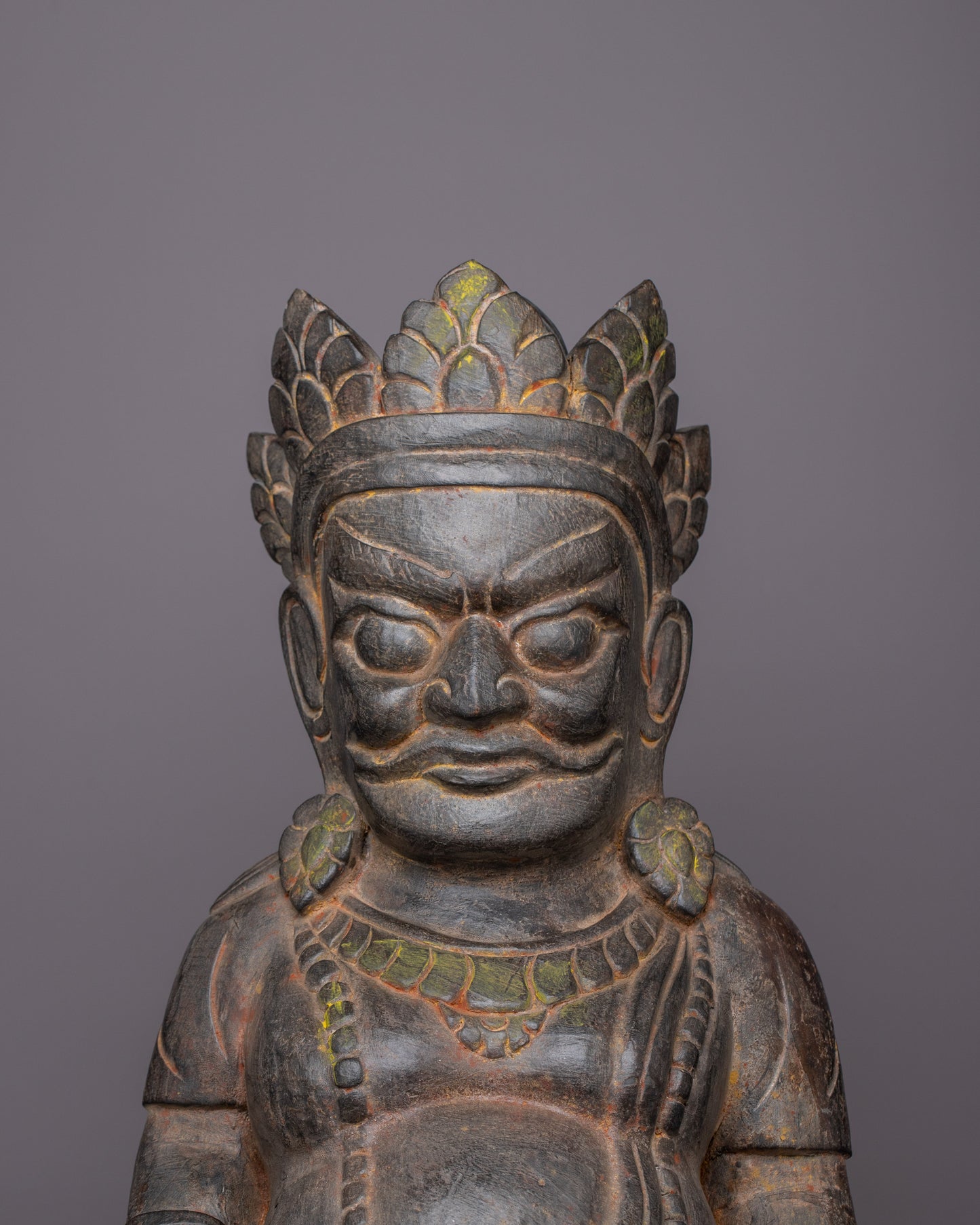 Wooden Dzambhala Statue | Symbol of Wealth and Prosperity