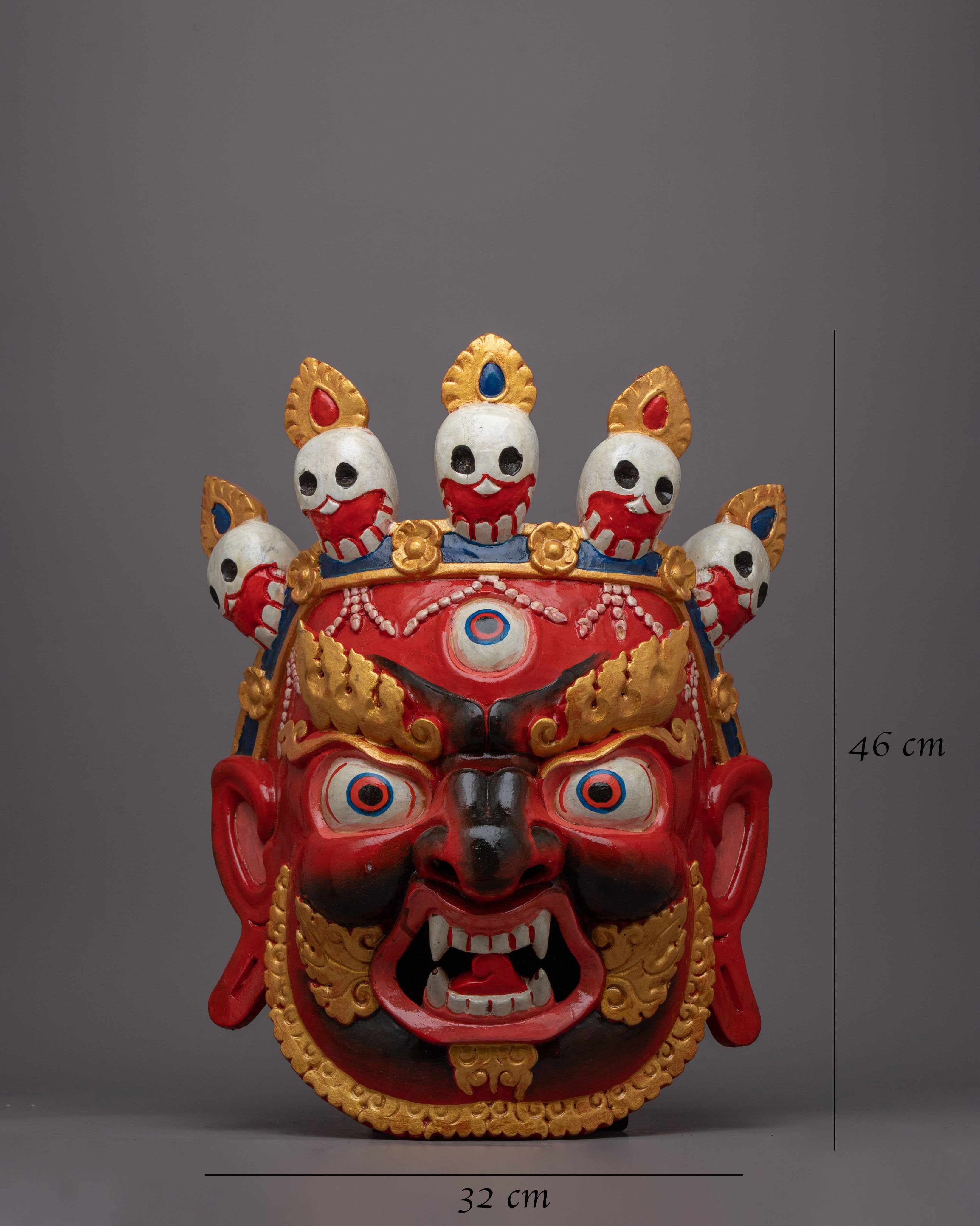 Face Wall Hanging |  Artistic Interpretation of a Powerful Tibetan Guardian Deity