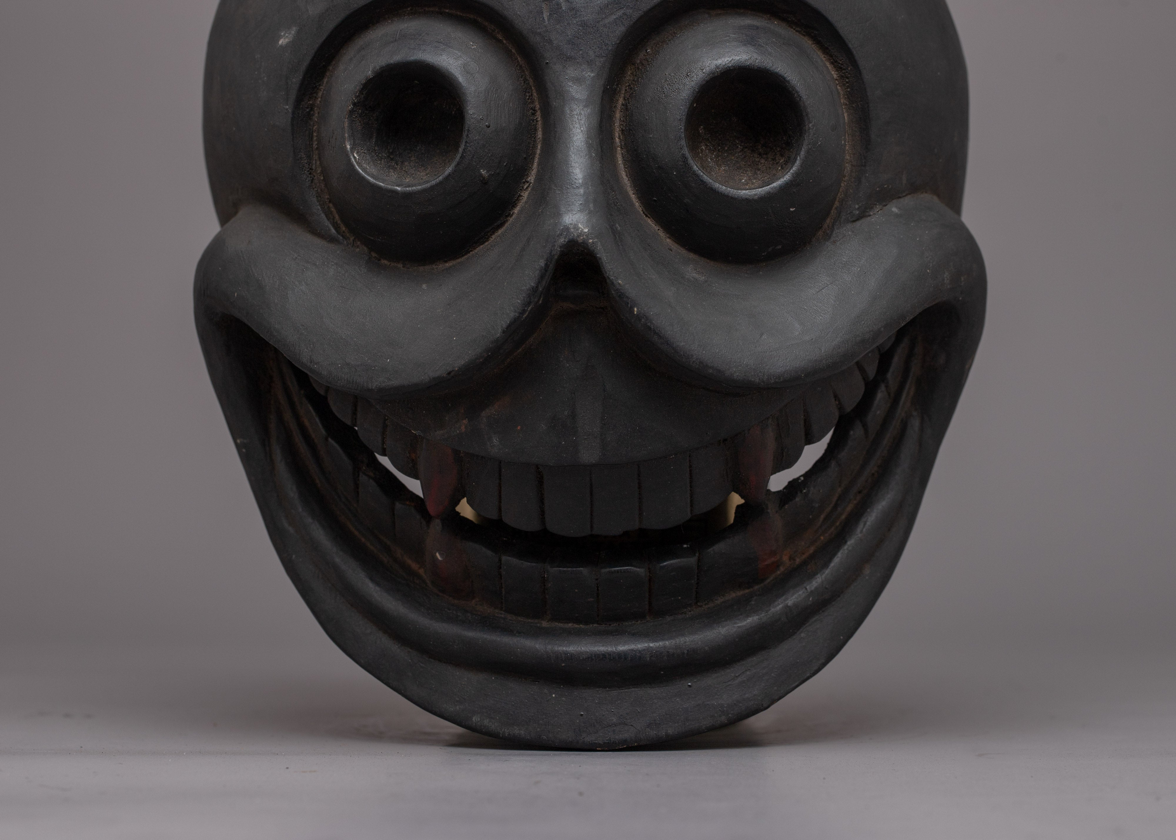 Carved Wood Face Mask Wall Hanging | Unique Handcrafted Sculpture Infusing Ethnic Tradition