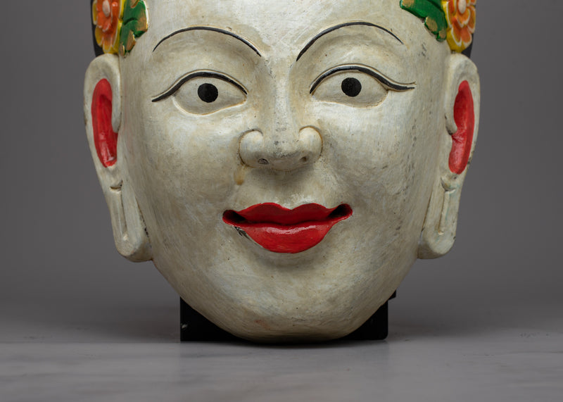 Monk Face Mask Wall Hanging | Tibetan Decorative Cultural Artifact