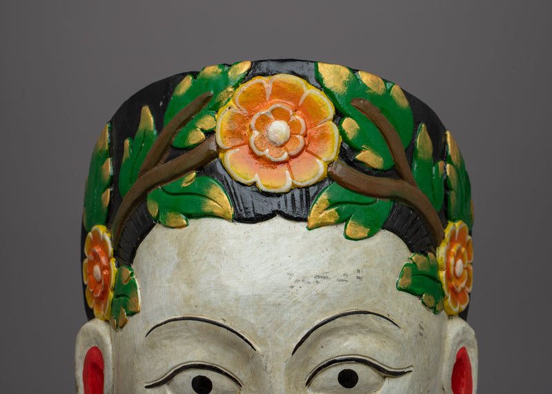 Monk Face Mask Wall Hanging | Tibetan Decorative Cultural Artifact