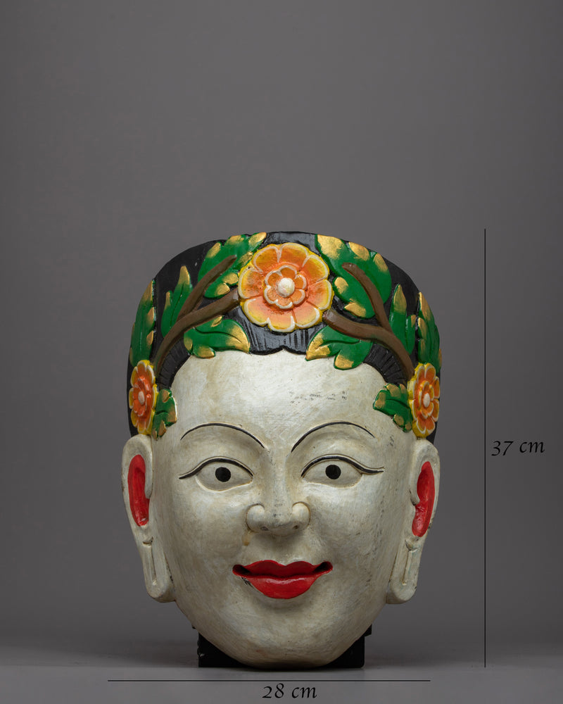 Monk Face Mask Wall Hanging | Tibetan Decorative Cultural Artifact