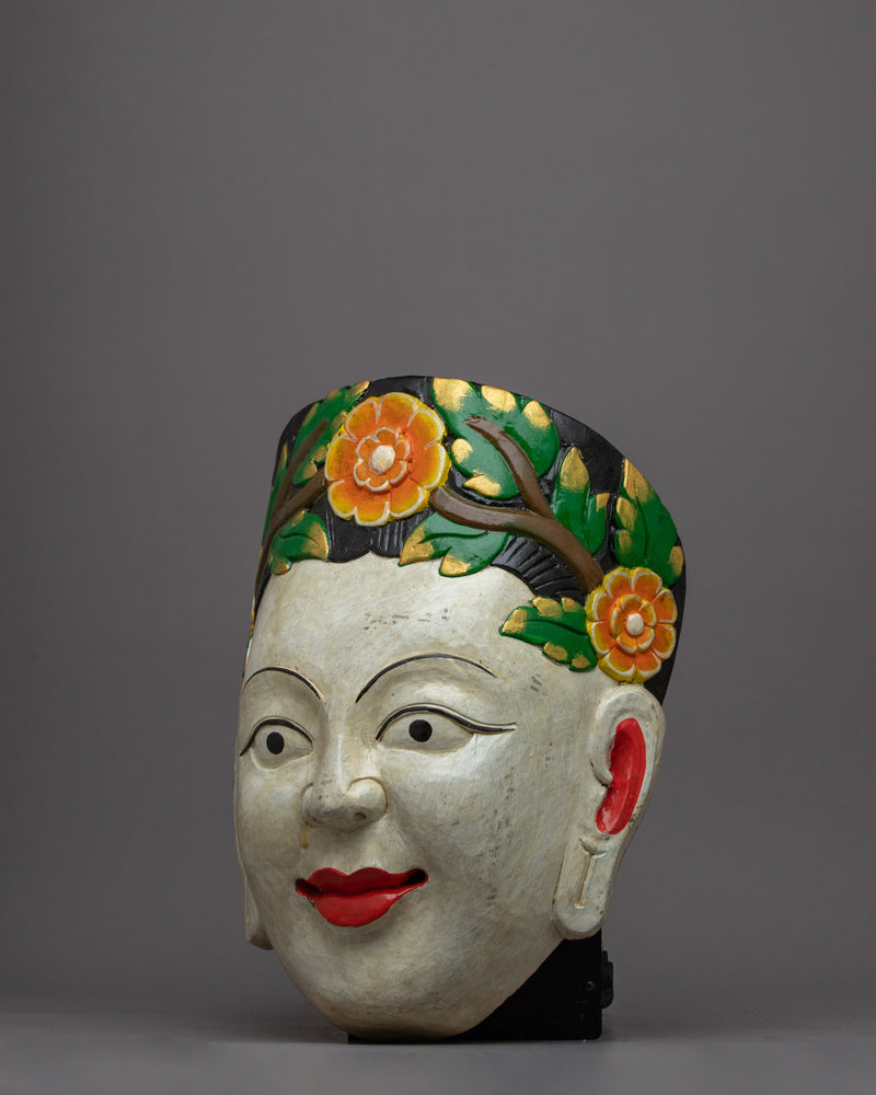 Monk Face Mask Wall Hanging | Tibetan Decorative Cultural Artifact